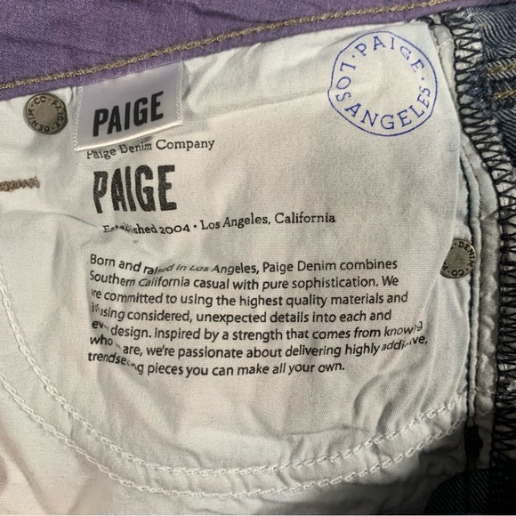 PAIGE Skyline Skinny Jeans with Puckering Women's Waist 24 #722 - Picture 5 of 11